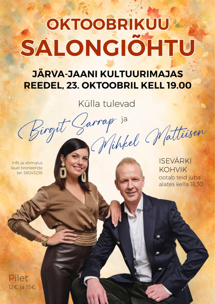 Spalio salonų vakaras. Birgit Sarrap ir Mihkel Mattisen