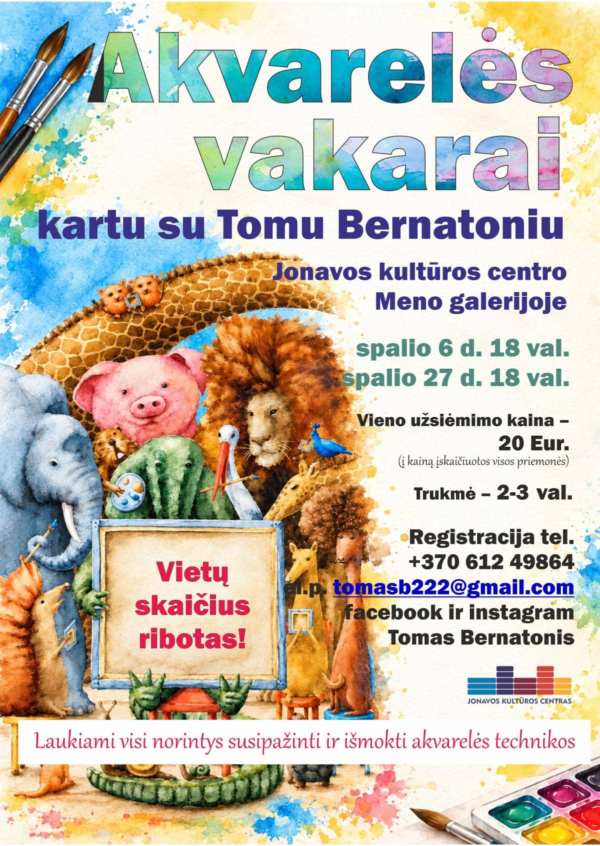 Akvarelės vakarai kartu su T. Bernatoniu
