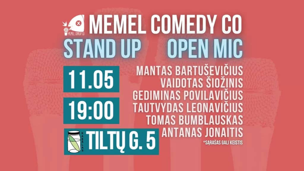 Humoro renginys „STAND UP Open Mic – Memel Comedy Co”