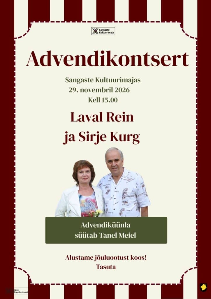 Advento koncertas ir žvakių uždegimas – scenoje Reinas ir Sirje Kurg