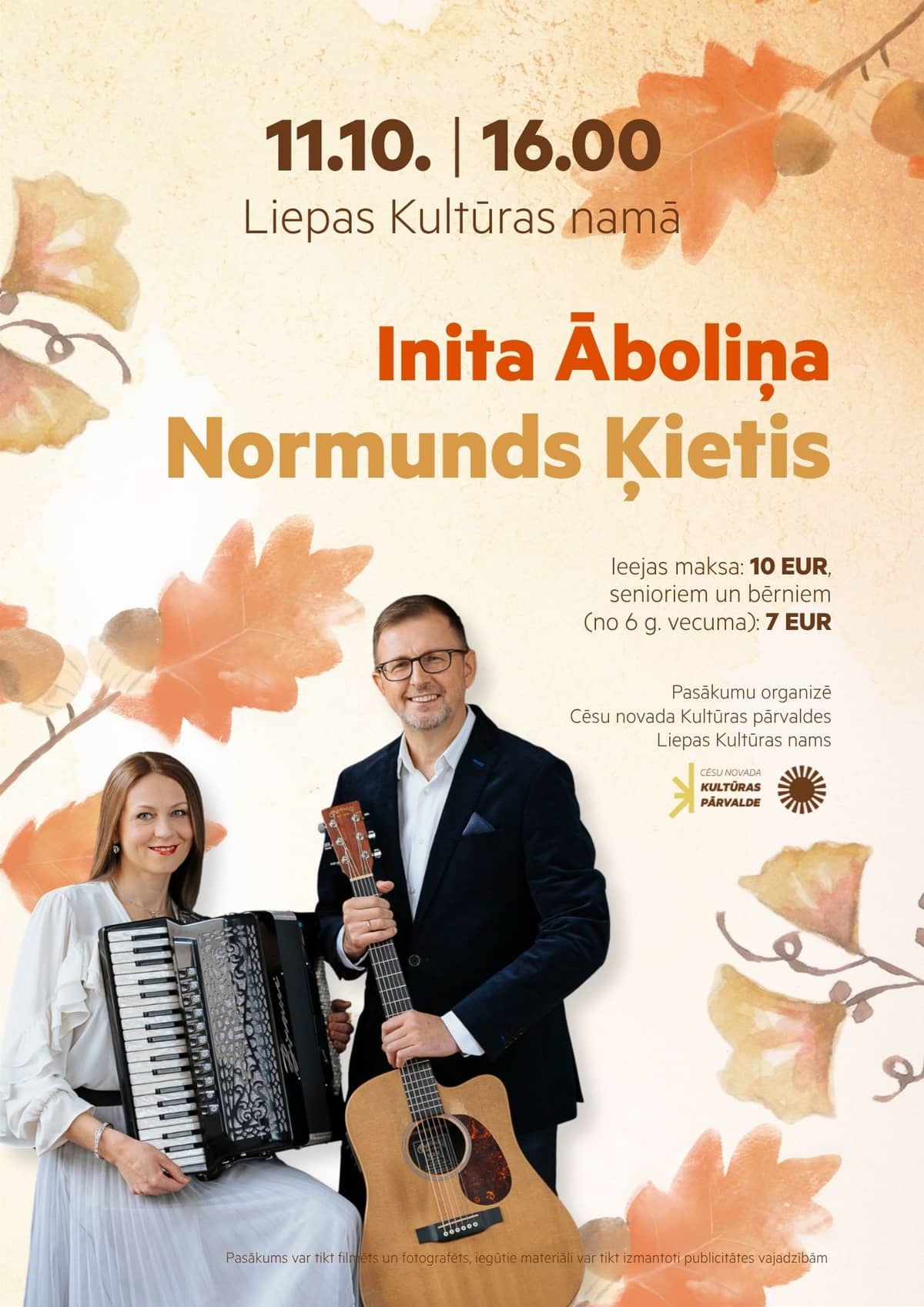 Rudens koncertas su Normundu Ķietiu ir Inita Āboliņa