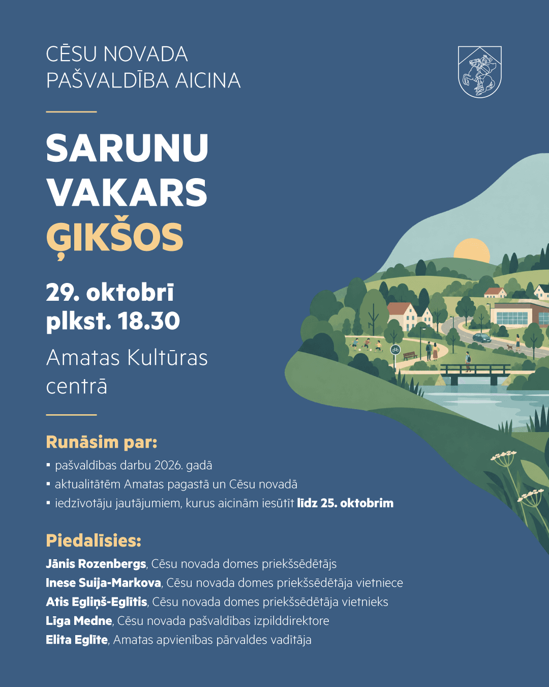 Savivaldybės vadovybės pokalbių vakaras su gyventojais Ģikšiuose