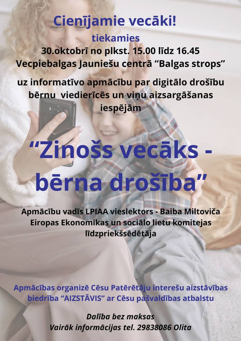 Informacinis mokymas apie vaikų išmaniųjų įrenginių skaitmeninį saugumą ir jų apsaugos galimybes