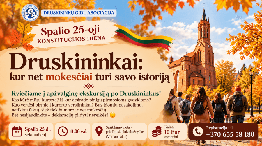 Sekmadienio ekskursija " Druskininkai: kur net mokesčiai turi savo istoriją"