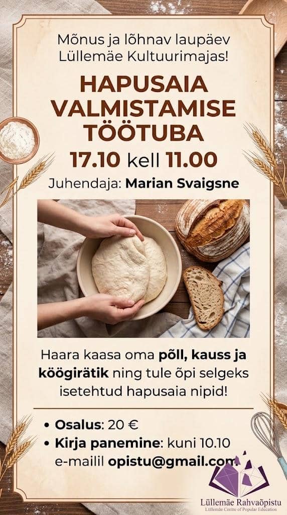 Ruginės duonos kepimo dirbtuvės