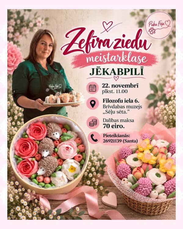 Zefyro gėlių meistriškumo klasė "Sēļu sētā" Jėkabpilyje
