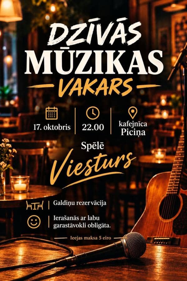 DZĪVĀS MŪZIKAS VAKARS JĒKABPILĪ