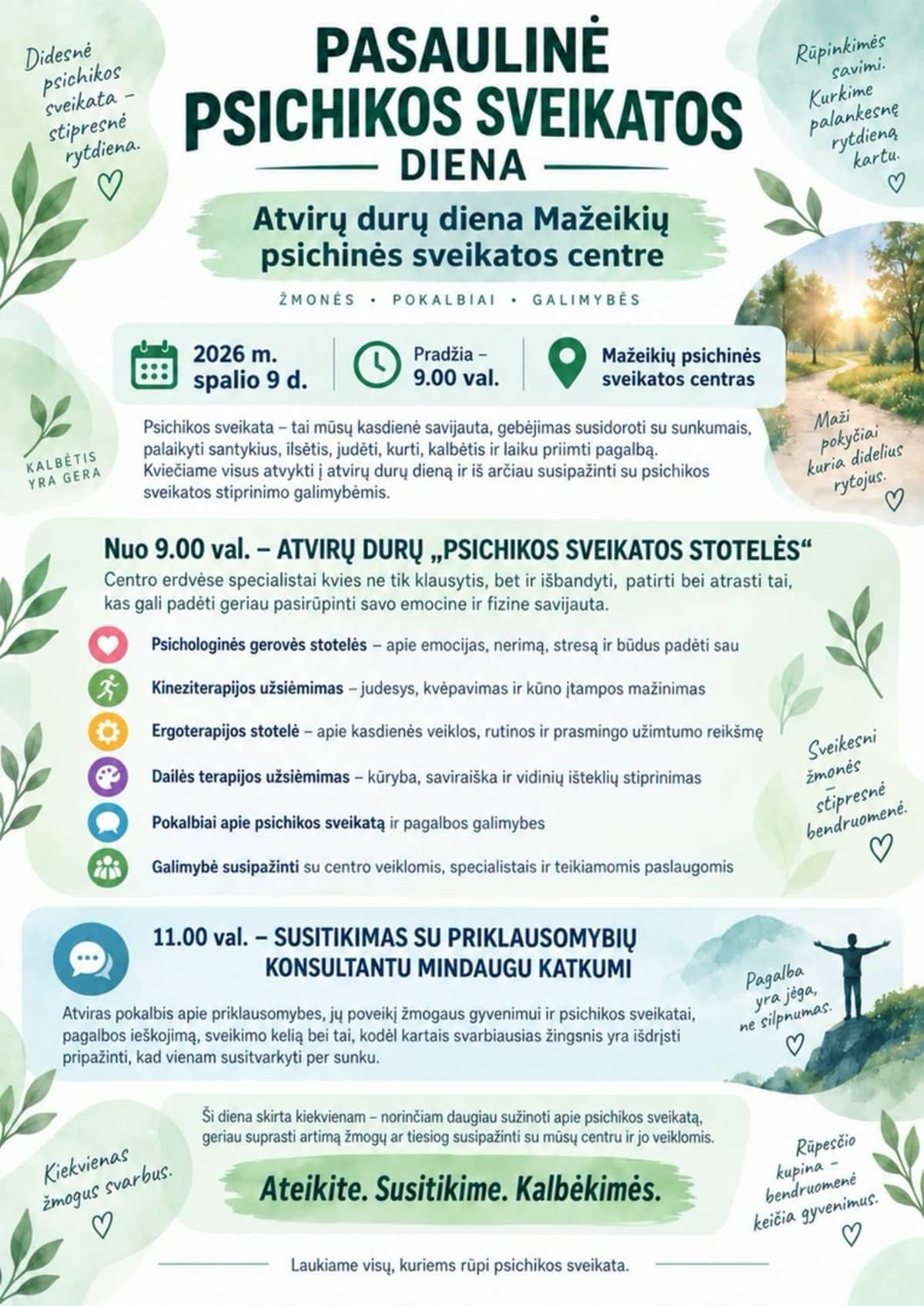 Atvirų durų diena Mažeikių psichinės sveikatos centre