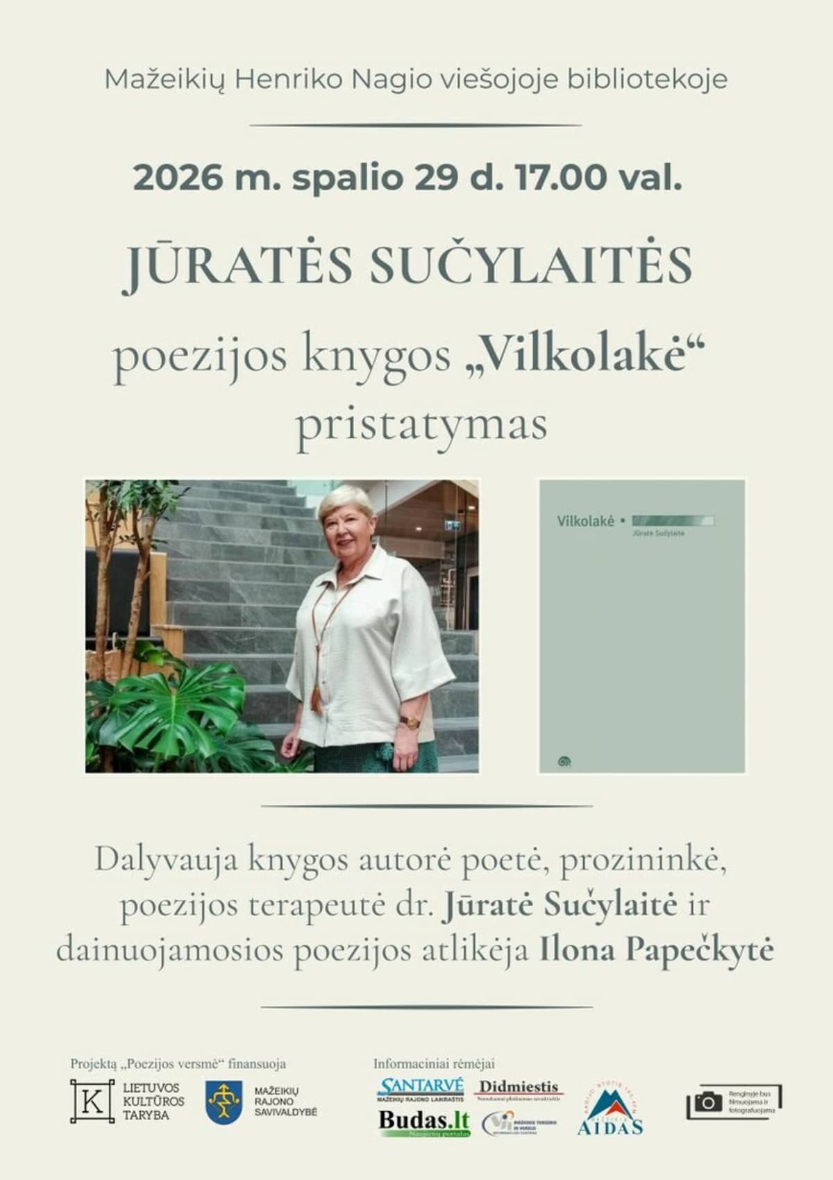 Jūratė Sučylaitė pristatys naujausią poezijos knygą „Vilkolakė“