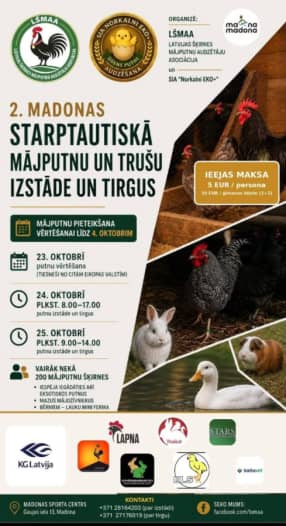„Tarptautinė naminių paukščių ir triušių paroda bei turgus“ Madonoje