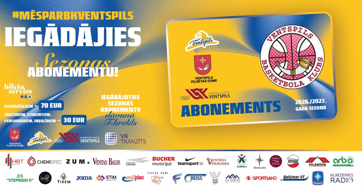 BK Ventspils namų rungtynių ABONEMENTAS