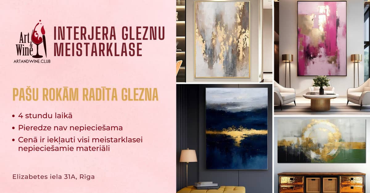 Art&Wine kūrybinės meistriškumo dirbtuvės: interjero paveikslai