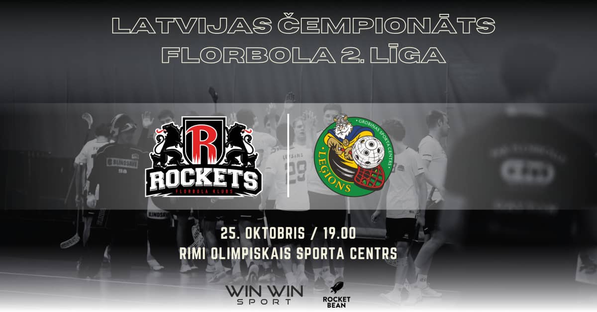 Latvijos florbolo čempionato 2-osios lygos rungtynės FBK Rīga Rockets prieš DKSS/SK Leģions