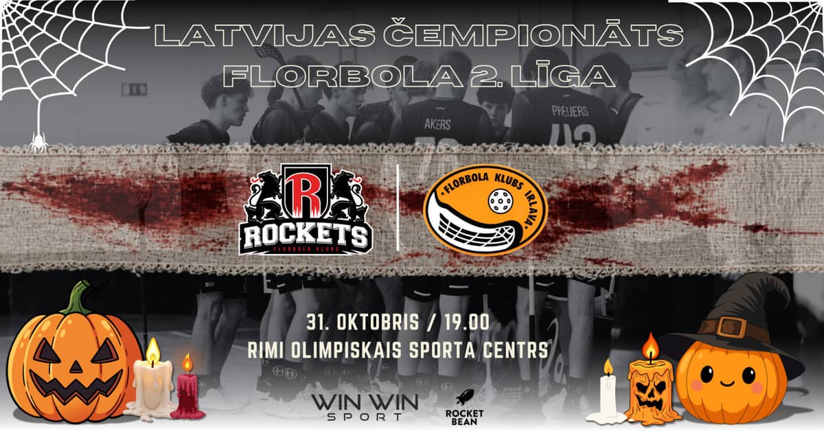 Latvijos florbolo čempionato 2-osios lygos rungtynės FBK Rīga Rockets prieš Irlava | Helovyno rungtynės