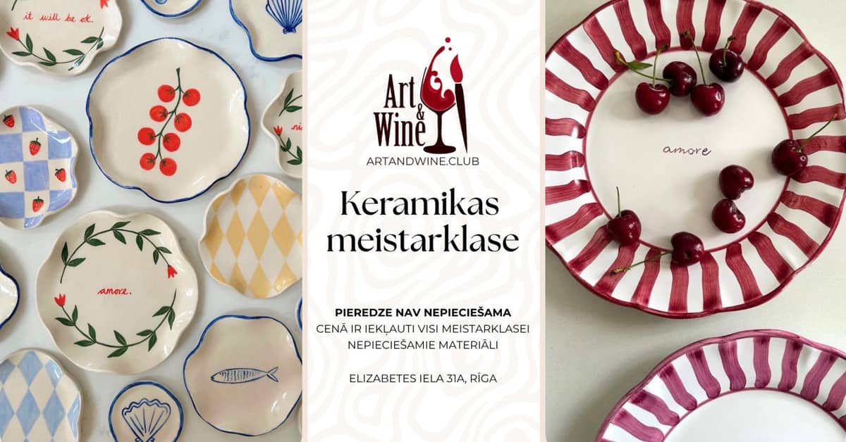 Art&Wine kūrybinė meistriškumo pamoka: keramikos meistriškumo pamoka.