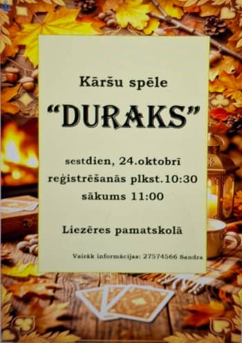 Kortų žaidimas - Liezēre pagrindinėje mokykloje