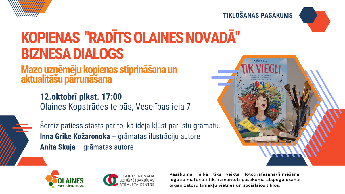 Bendruomenės "Sukurta Olainės savivaldybėje" verslo dialogas 12.10.