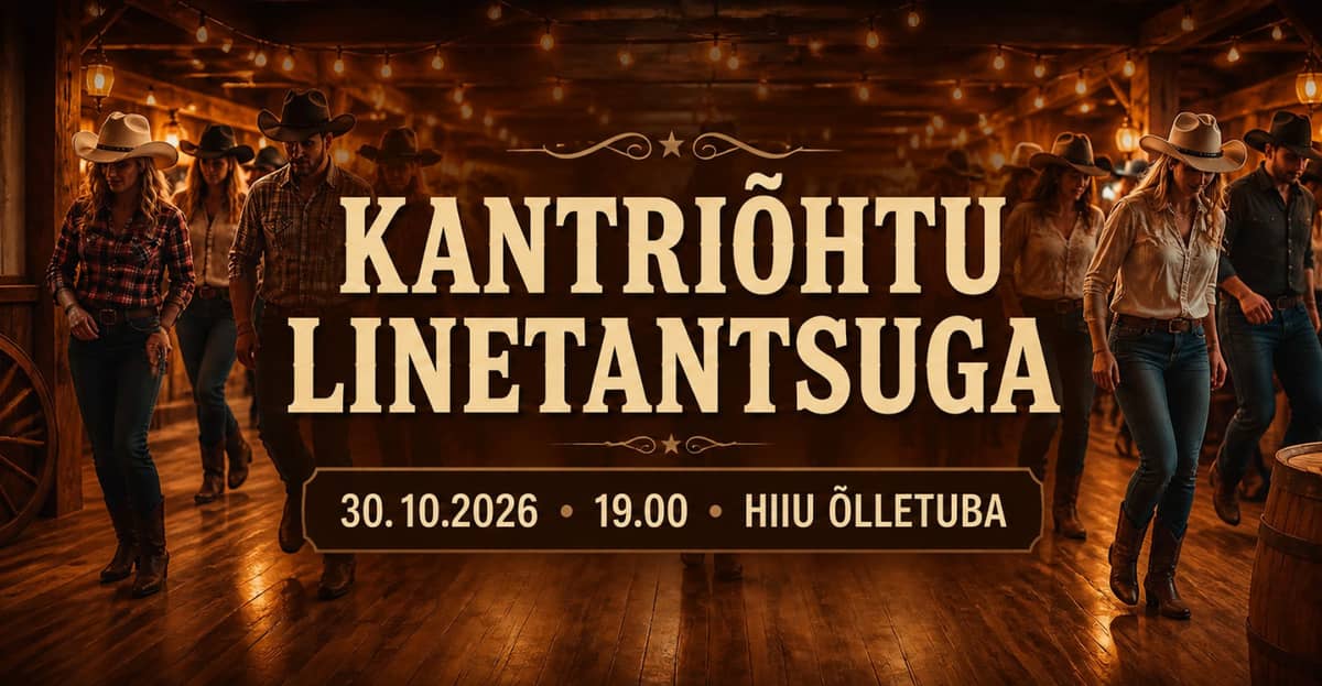 Kantri vakaras su linijiniais šokiais Hiiu Õllekas
