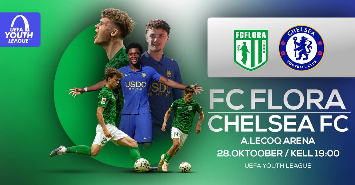 FC Flora prieš Chelsea FC | UEFA jaunimo lyga / FC Flora Tallinn namų rungtynės 2026