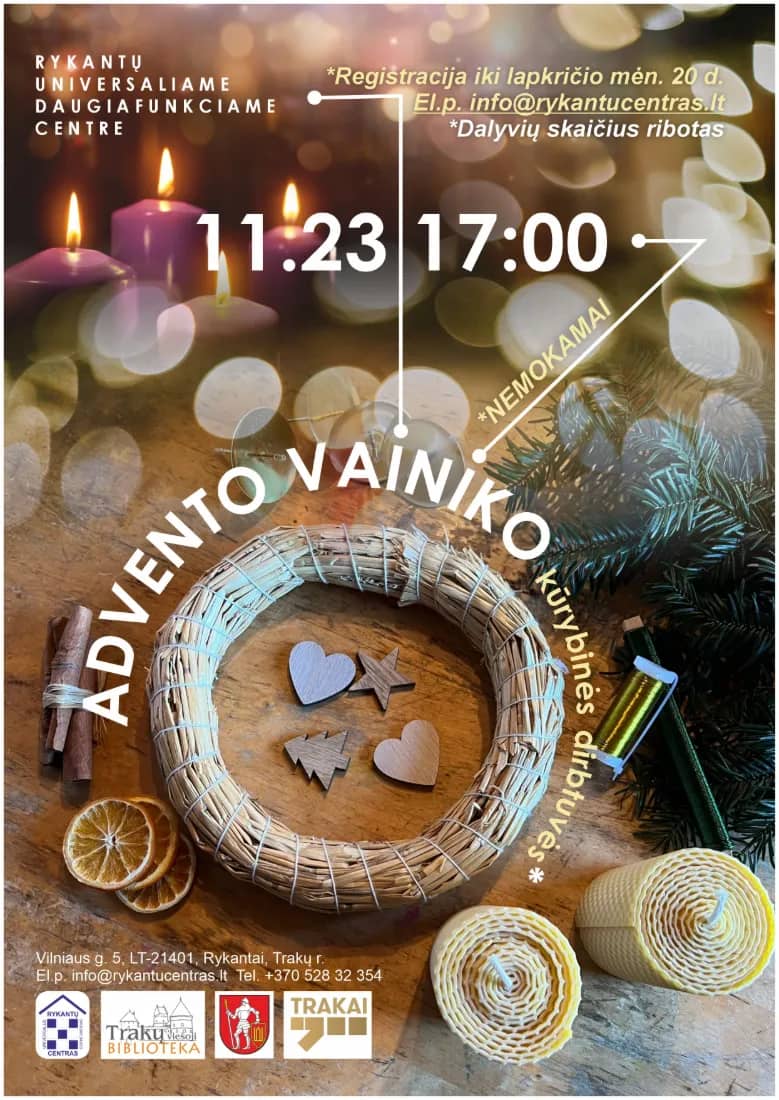 Advento vainiko kūrybinės dirbtuvės
