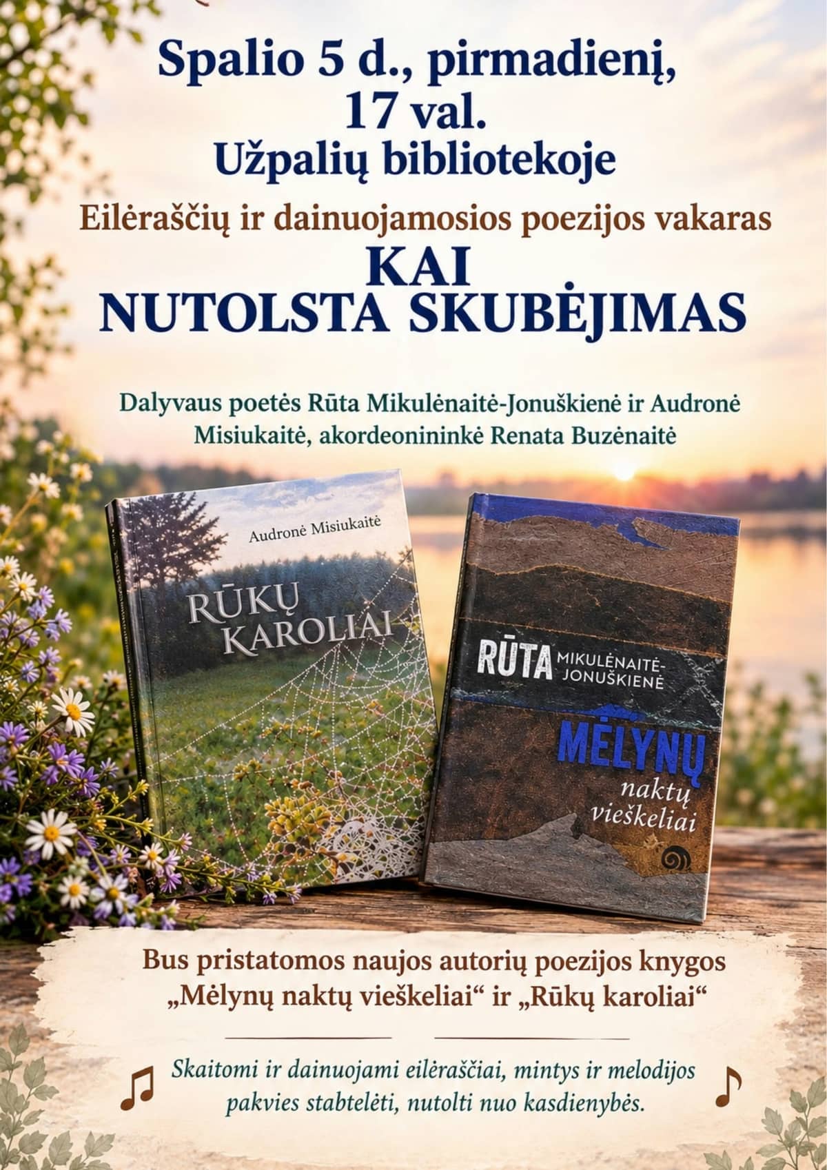 Eilėraščių ir dainuojamosios poezijos vakaras "Kai nutolsta skubėjimas"