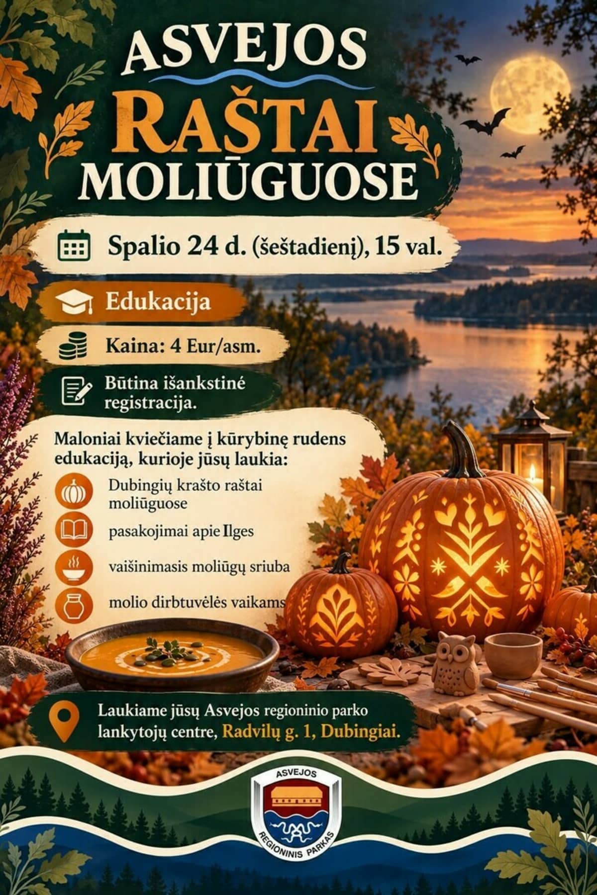 Rudens edukacija „Asvejos raštai moliūguose“