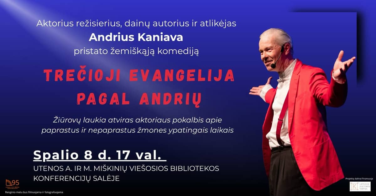 Andrius Kaniava pristato žemiškąją komediją „Trečioji Evangelija pagal Andrių“