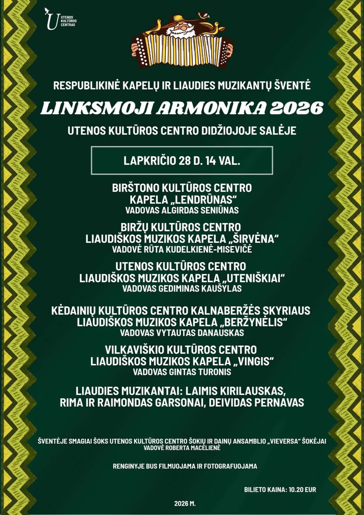 Respublikinė kapelų ir liaudiškos muzikos šventė „Linksmoji armonika – 2026”