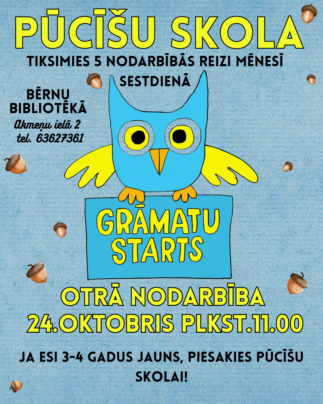 Projekta “Grāmatu starts” Pūcīšu skolas 2. nodarbība Bērnu bibliotēkā