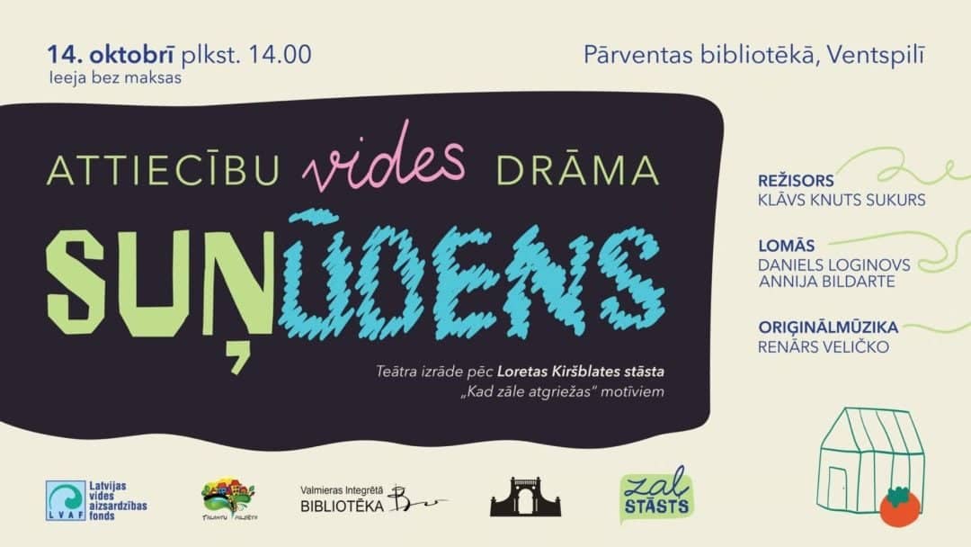 Teatro spektaklis „Suņūdens“ Pārventos bibliotekoje