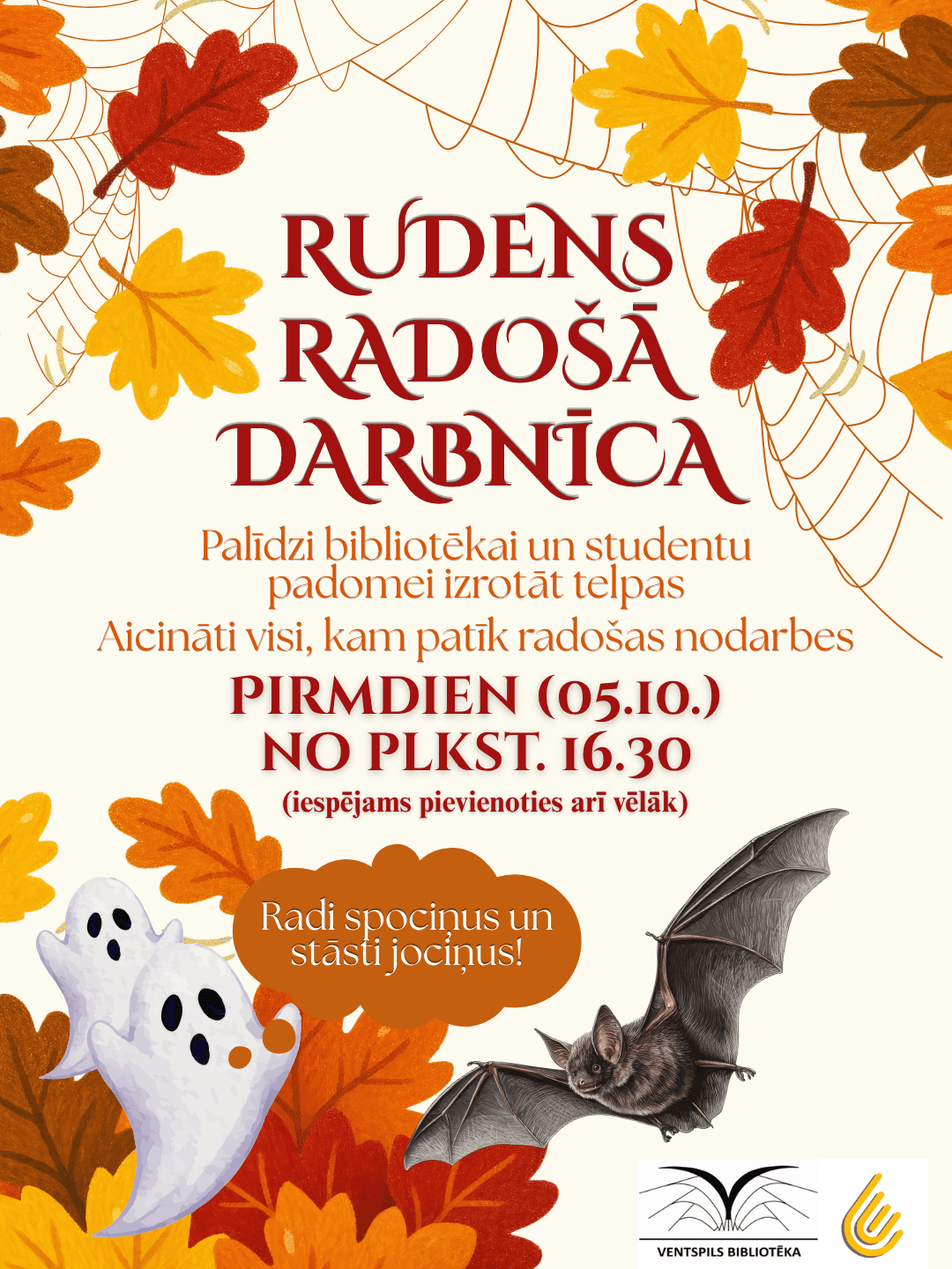 „Rudens kūrybinės dirbtuvės“ Ventspilio aukštosios mokyklos bibliotekoje