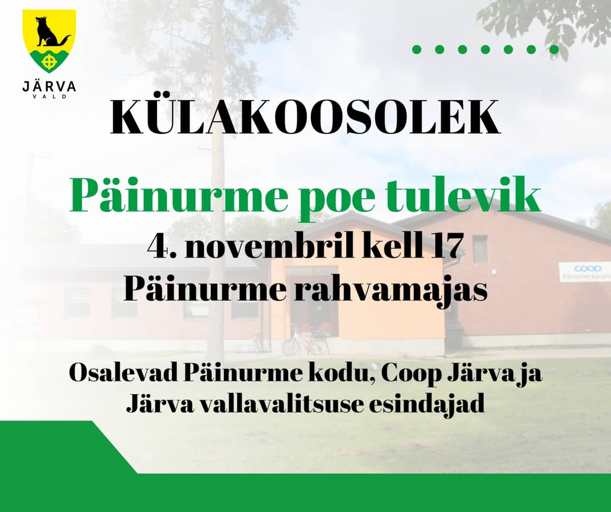 Viešas susirinkimas: Päinurme parduotuvės ateitis