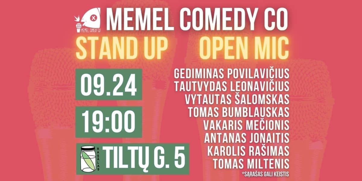 Humoro renginys „Stand Up Open Mic – Memel Comedy Co“