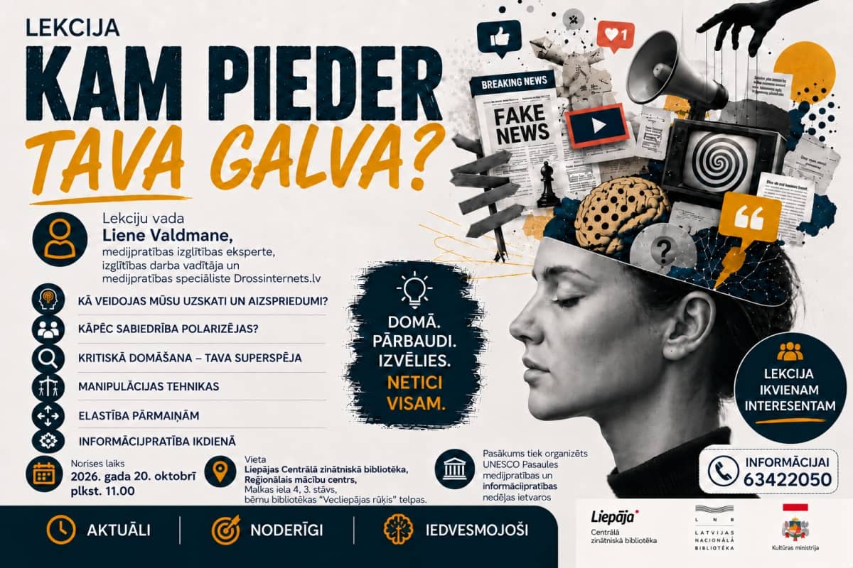 Lienes Valdmanes paskaita „Kam priklauso tavo galva?“