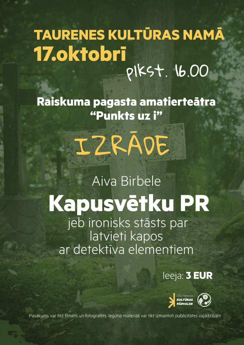 Raiskuma valsčiaus mėgėjų teatro "Punkts uz i" spektaklis "Kapusvētku PR"