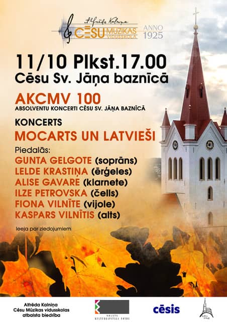Festivalio „AKCMV 100. Absolventų koncertai Cėsių Šv. Jono bažnyčioje“ baigiamasis koncertas