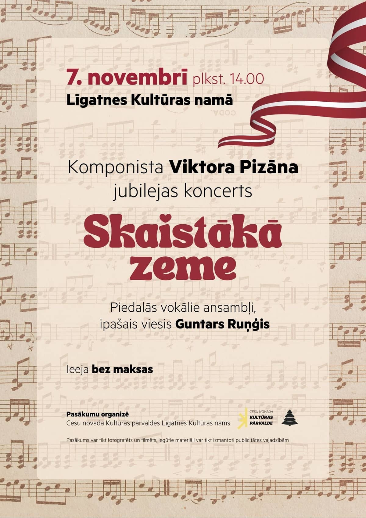 Kompozitoriaus Viktoro Pizano jubiliejinis koncertas „Gražiausia žemė“