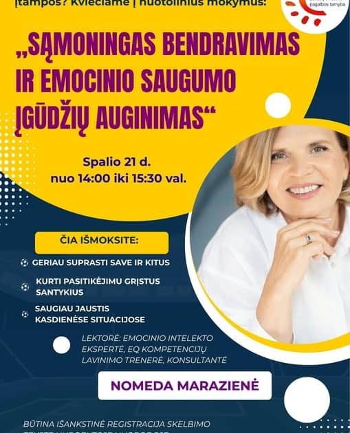 „Sąmoningas bendravimas ir emocinio saugumo įgūdžių auginimas“
