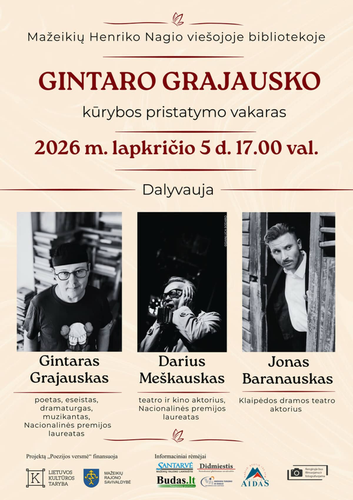 Gintaro Grajausko kūrybos pristatymo vakaras