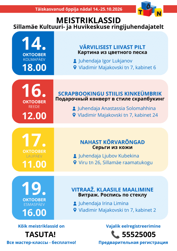 Suaugusiųjų mokymosi savaitė: nemokamos meistriškumo klasės
