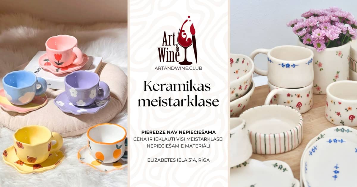 Art&Wine kūrybinė meistriškumo klasė: Keramikos meistriškumo klasė.
