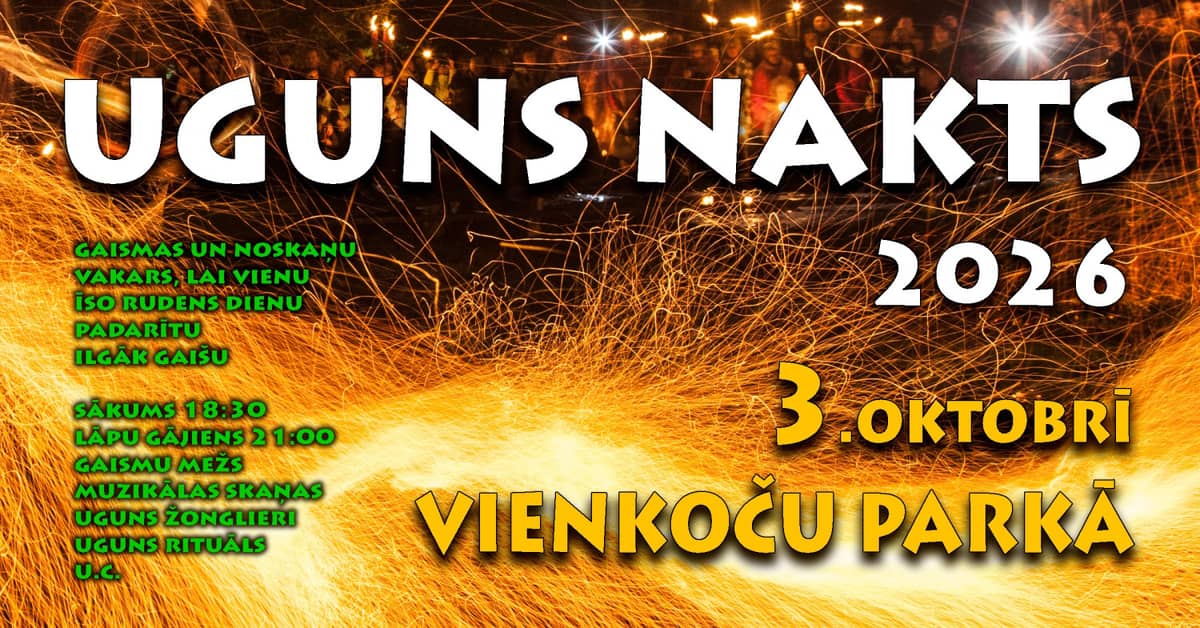 Ugnies naktis Vienkočų parke 2026