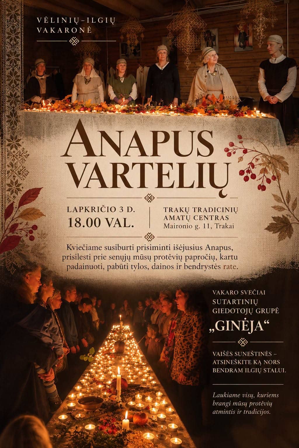 ANAPUS VARTELIŲ – VĖLINIŲ–ILGIŲ VAKARONĖ