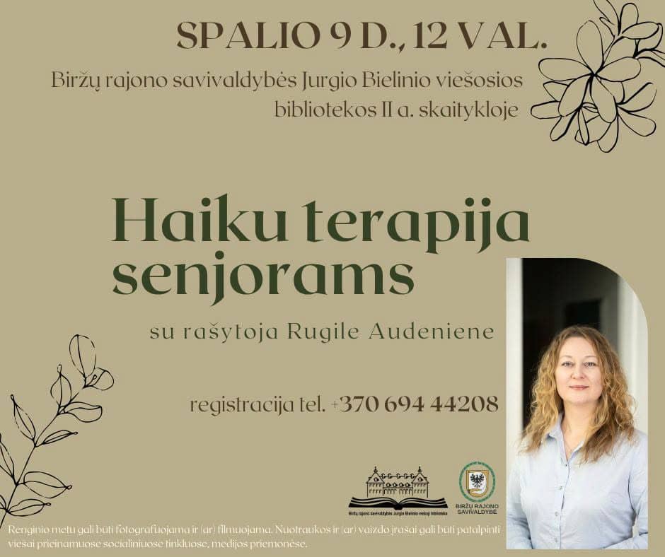 Haiku knygnešystei: kūrybinės dirbtuvės su rašytoja Rugile Audeniene