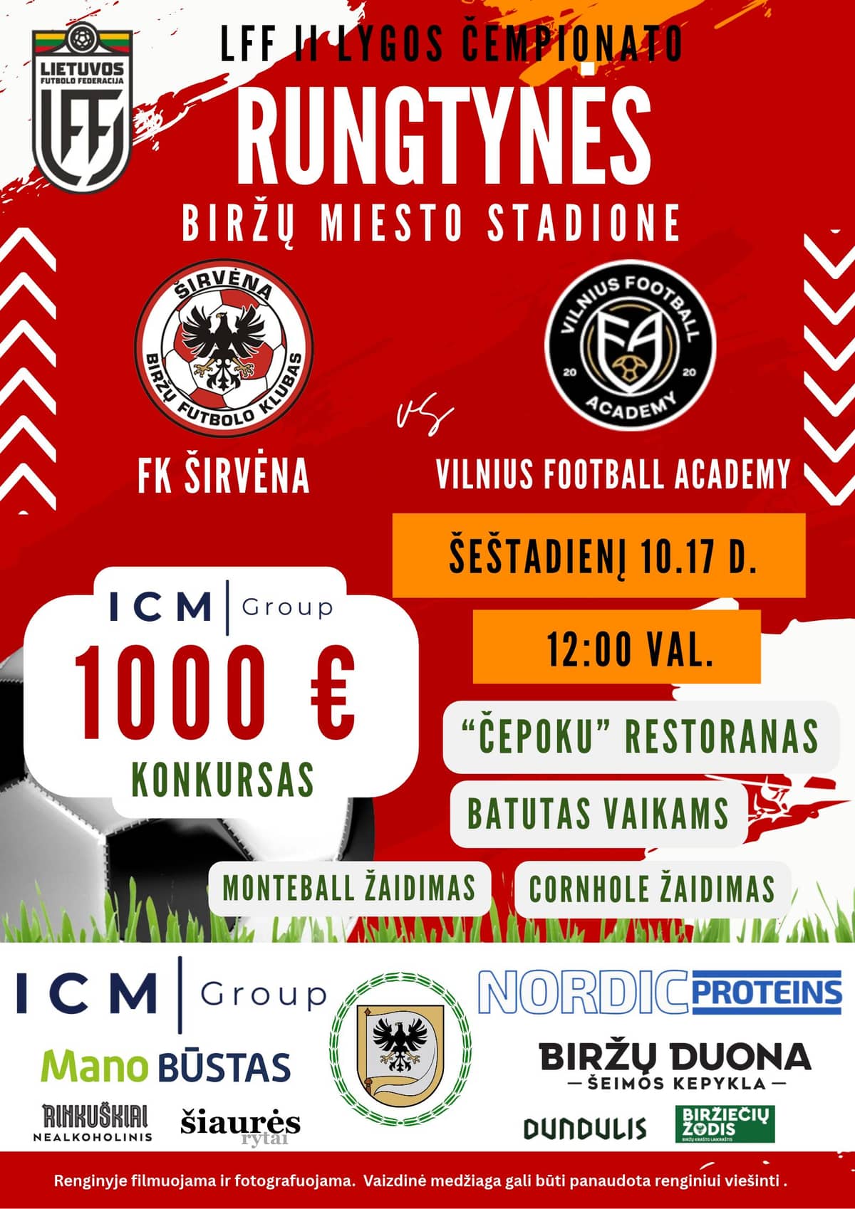 LFF II lygos čempionato rungtynės FK Širvėna- Vilnius Football Academy