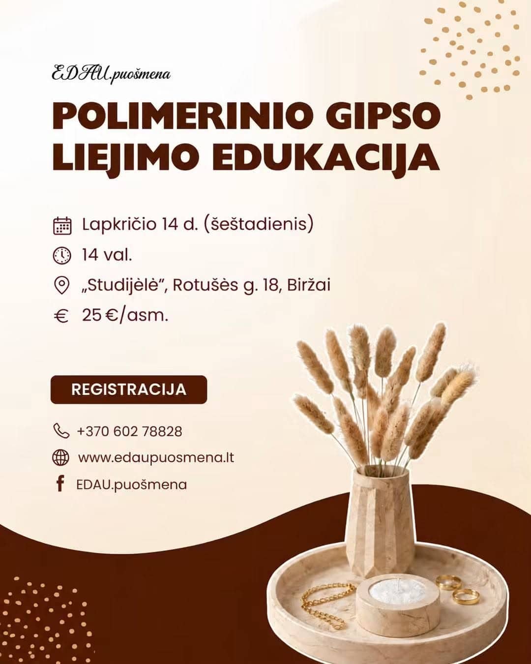 Polimerinio gipso liejimo edukacija