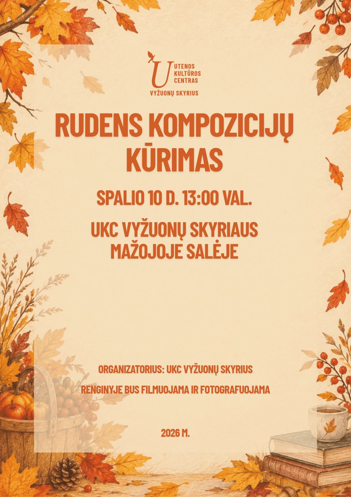 Edukacija: rudens kompozicijų kūrimas