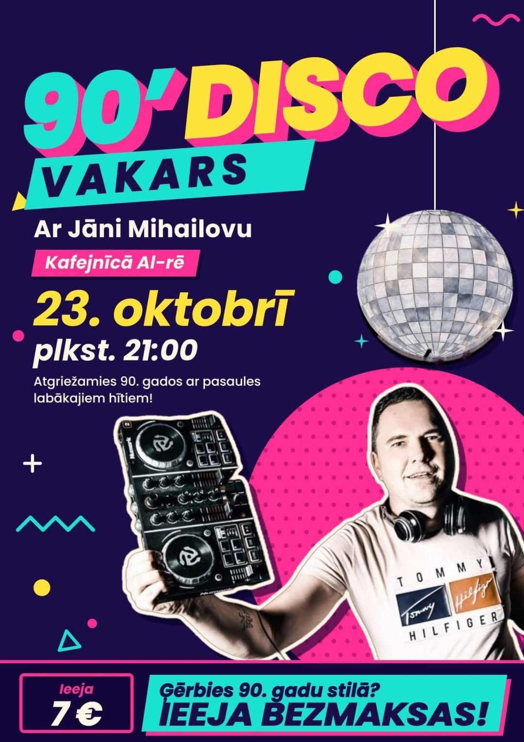 90-ųjų DISCO vakaras kavinėje Al-Rē