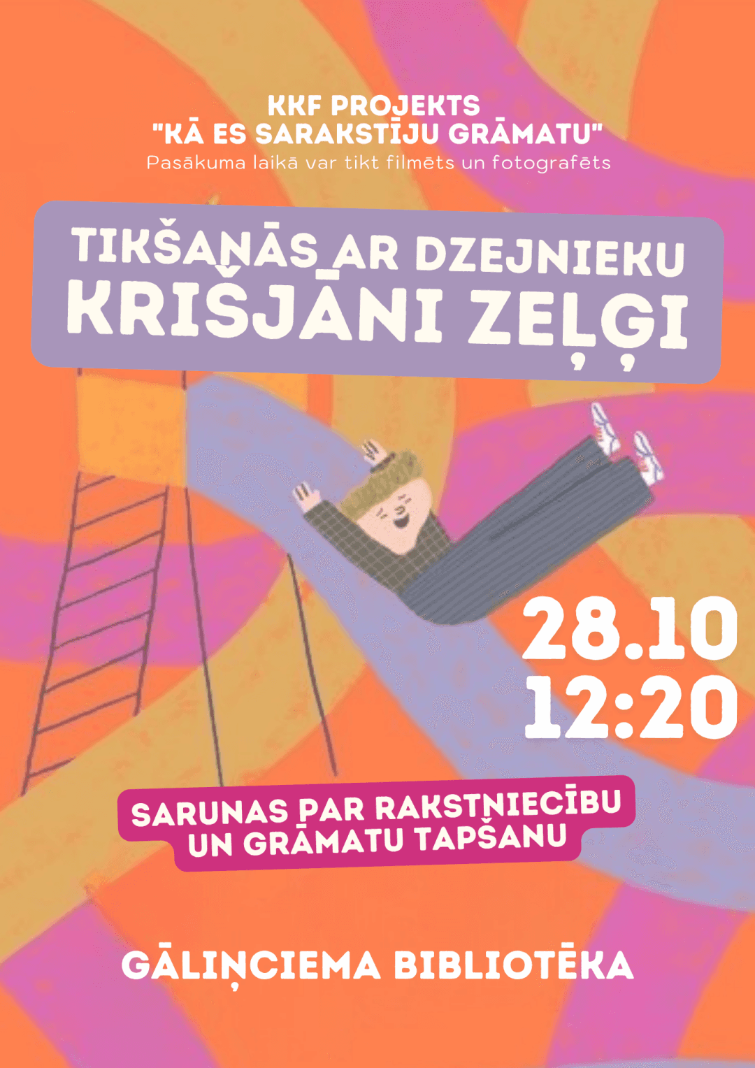 Susitikimas su poetu Krišjāniu Zelģiu Gāliņciemo bibliotekoje